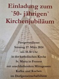 Einladung 50-jaehriges Kirchenjubilaeum